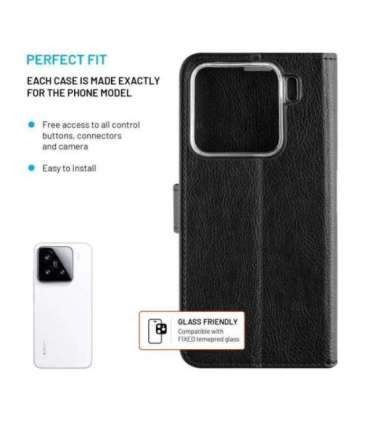 Fixed Opus Book Case Xiaomi 15 Leather Black