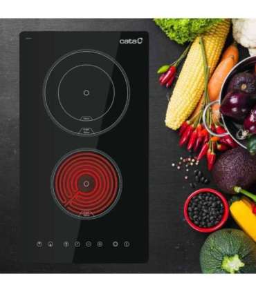 CATA Hob TD 3002 BK Vitroceramic Number of burners/cooking zones 2 Touch Timer Black