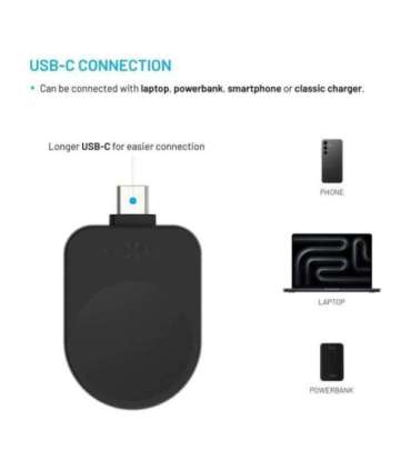 Fixed USB-C Charging Adapter for Samsung Galaxy Watch compatible with Powerstation Uni Black