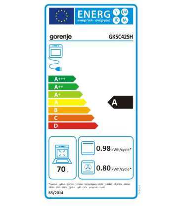 Gorenje Cooker GK5C42SH Hob type Gas Oven type Electric Grey Width 50 cm Depth 59.4 cm 70 L