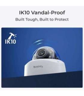 Reolink 4K PoE IK10 Camera with 5X Optical Zoom P437 Dome 8 MP 2.7-13.5mm IP67 H.265 Micro SD, Max. 256