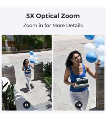 Reolink 4K PoE IK10 Camera with 5X Optical Zoom P437 Dome 8 MP 2.7-13.5mm IP67 H.265 Micro SD, Max. 256