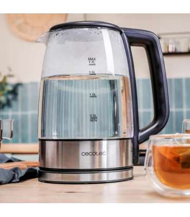 Cecotec Kettle ThermoSense 340 Clear Electric 2200 W 1.7 L Glass 360° rotational base Clear