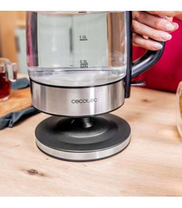 Cecotec Kettle ThermoSense 340 Clear Electric 2200 W 1.7 L Glass 360° rotational base Clear