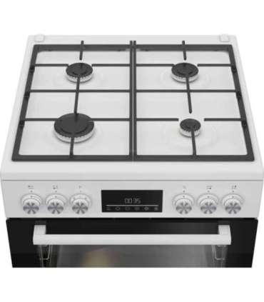 BEKO Cooker FBM62330GWDTN Hob type Gas Oven type Electric White Width 60 cm Grilling LED Depth 60 cm |