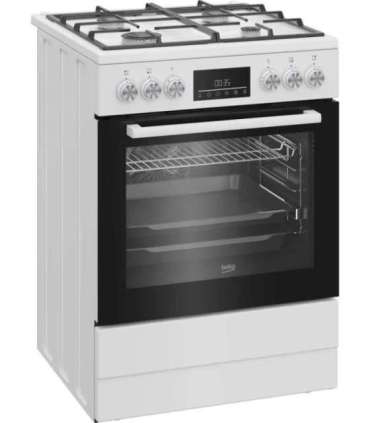 BEKO Cooker FBM62330GWDTN Hob type Gas Oven type Electric White Width 60 cm Grilling LED Depth 60 cm |