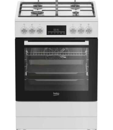 BEKO Cooker FBM62330GWDTN Hob type Gas Oven type Electric White Width 60 cm Grilling LED Depth 60 cm |