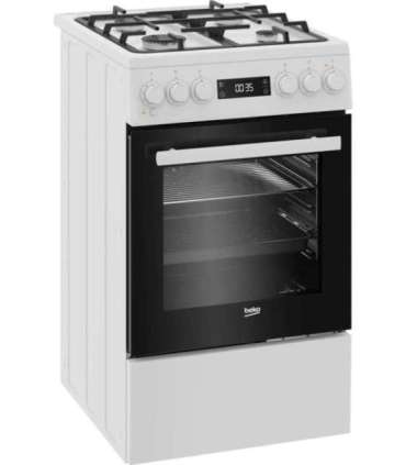 BEKO Cooker FSM51339DWDS Hob type Gas Oven type Electric White Width 50 cm Grilling LED Depth 60 cm 60