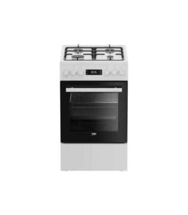 BEKO Cooker FSM51339DWDS Hob type Gas Oven type Electric White Width 50 cm Grilling LED Depth 60 cm 60