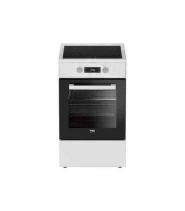 BEKO Cooker FSM59305WDT Hob type Induction Oven type Electric White Width 50 cm Grilling Depth 60 cm 60