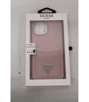 SALE OUT. Guess GUHCP13XPSATPP iPhone 13 Pro Max 6,7" różowy/pink hardcase SaffianoTriangle Logo Cardslot DIRTY