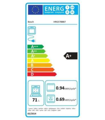 Bosch Oven HRG578BB7 71 L Electric Pyrolysis Knobs Steam function Height 59.5 cm Width 59.4 cm Black
