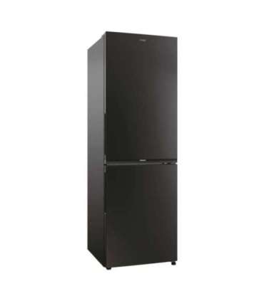 Candy ECN2CQTEB186 Refrigerator, E, Freestanding, Combi, Height 185cm, Fridge net 235 L, Freezer net 120 L, Black |