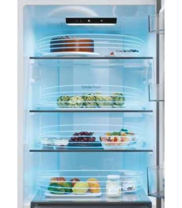 Candy ECN2CQTEB186 Refrigerator, E, Freestanding, Combi, Height 185cm, Fridge net 235 L, Freezer net 120 L, Black |