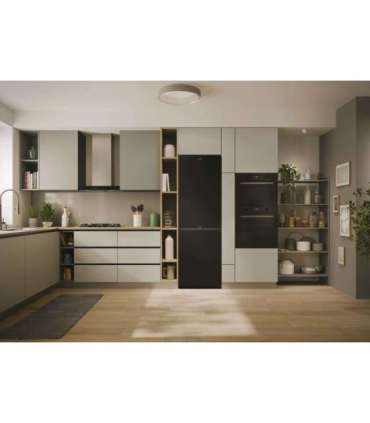 Candy ECN2CQTEB186 Refrigerator, E, Freestanding, Combi, Height 185cm, Fridge net 235 L, Freezer net 120 L, Black |