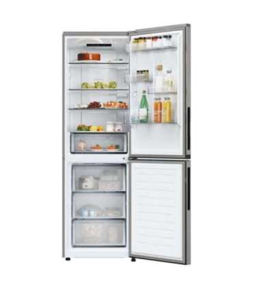 Candy ECN2CQTEX186 Refrigerator, E, Freestanding, Combi, Height 185cm, Fridge net 235 L, Freezer net 120 L, Inox Candy