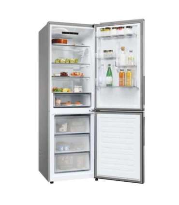 Candy ECN2CQTEX186 Refrigerator, E, Freestanding, Combi, Height 185cm, Fridge net 235 L, Freezer net 120 L, Inox Candy