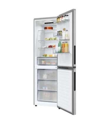 Candy ECN2CQTEX186 Refrigerator, E, Freestanding, Combi, Height 185cm, Fridge net 235 L, Freezer net 120 L, Inox Candy