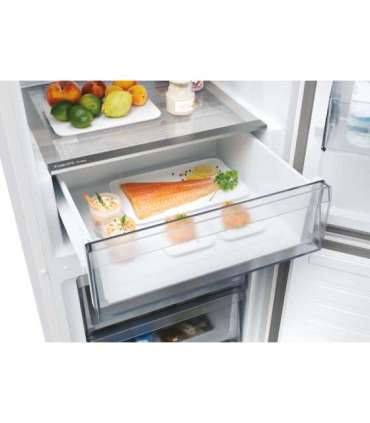 Candy ECN2CQTEX186 Refrigerator, E, Freestanding, Combi, Height 185cm, Fridge net 235 L, Freezer net 120 L, Inox Candy