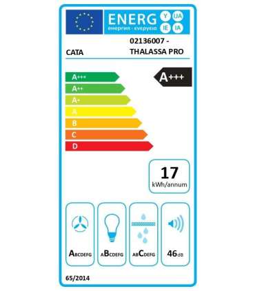 CATA Hood THALASSA PRO 60 GWH Wall mounted Energy efficiency class A+++ Width 60 cm 842 m³/h Electronic |