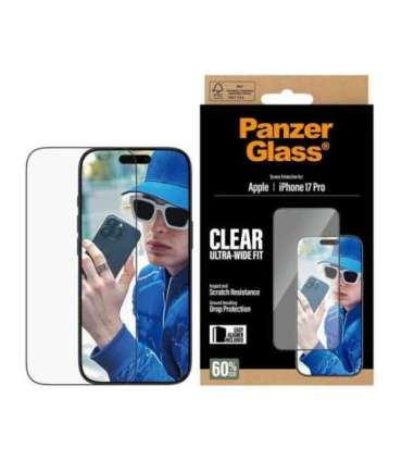 PanzerGlass Screen protector Apple iPhone 17 Pro Glass Transparent Ultra-Wide Fit w. EasyAligner
