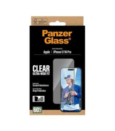 PanzerGlass Screen protector Apple iPhone 16 Pro/iPhone 17 Glass Transparent Ultra-Wide Fit w. EasyAligner