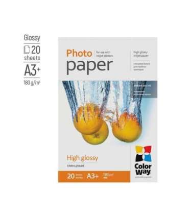 ColorWay Photo Paper, 20 sheets 180 g/m² A3+ High Glossy