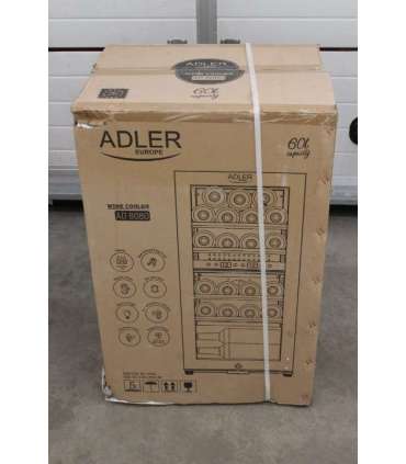 SALE OUT. Adler AD 8080 Wine Cooler, 60L, G, Shelves for 24 bottles, Black Adler Wine Cooler AD 8080 Energy