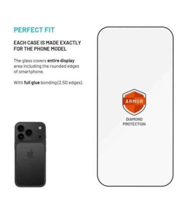 Ultra durable tempered glass FIXED Armor with Anti-dust applicator and AR layer for Apple iPhone 17 Pro, black