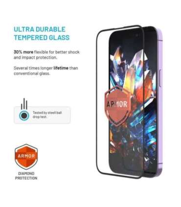 Ultra durable tempered glass FIXED Armor with Anti-dust applicator and AR layer for Apple iPhone 17 Pro, black