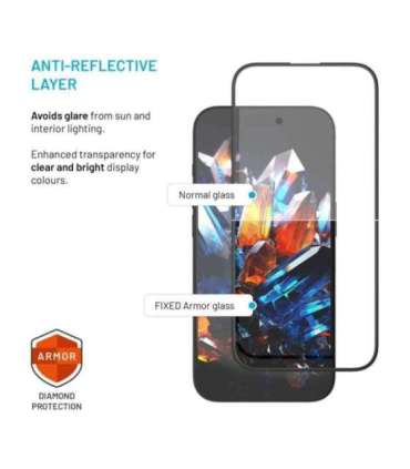 Ultra durable tempered glass FIXED Armor with Anti-dust applicator and AR layer for Apple iPhone 17 Pro, black