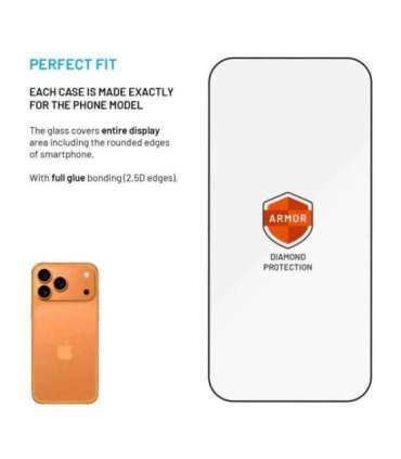 Ultra durable tempered glass FIXED Armor with Anti-dust applicator and AR layer for Apple iPhone 17 Pro Max, black