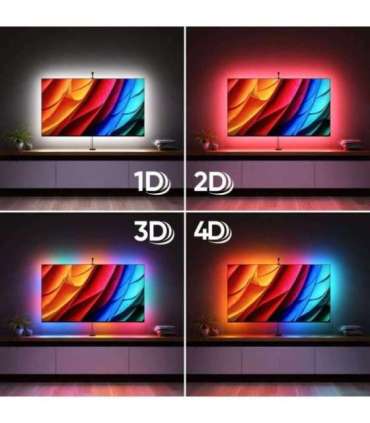 Nanoleaf 4D V2 TV Screen Mirror + Light Strips Kit (for TV & Monitor up to 65'')|24 W|Multicolor RGB