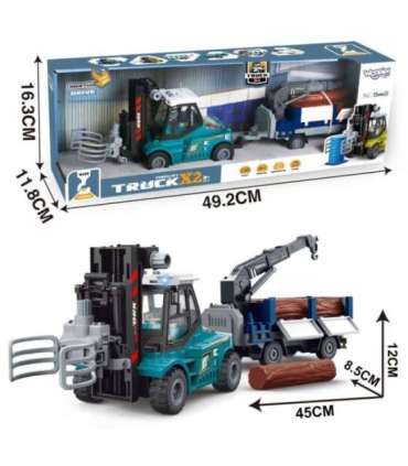 WOOPIE Wózek Widłowy Zaciskowy z Przyczepą Dźwięki Światła