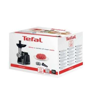 TEFAL Meat mincer NE105838 Black 1400 W Number of speeds 1 Throughput (kg/min) 1.7 The set includes 3