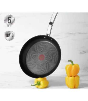 TEFAL Frying Pan B8170444 Intuition Frying Diameter 24 cm Suitable for induction hob Fixed handle Black