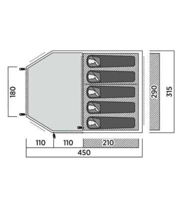 Easy Camp Family tent Hidra 5 5 person(s) Green
