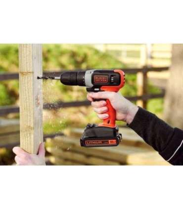 BLACK & DECKER Cordless Drill Driver BCD001C1-QW 18 V 1.5 Ah Lithium
