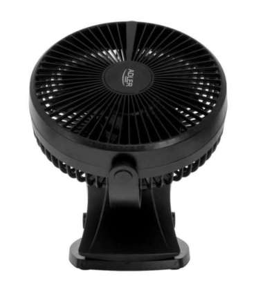 Adler Rechargeable Clip-on Desk Fan AD 7342 Table Fan Black Diameter 15.5 cm Number of speeds 3 Oscillation