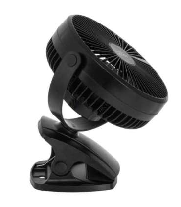 Adler Rechargeable Clip-on Desk Fan AD 7342 Table Fan Black Diameter 15.5 cm Number of speeds 3 Oscillation