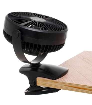 Adler Rechargeable Clip-on Desk Fan AD 7342 Table Fan Black Diameter 15.5 cm Number of speeds 3 Oscillation
