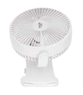 Adler Rechargeable Clip-on Desk Fan AD 7342 Table Fan White Diameter 15.5 cm Number of speeds 3 Oscillation