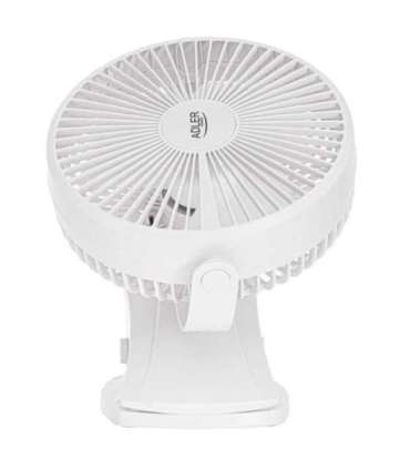 Adler Rechargeable Clip-on Desk Fan AD 7342 Table Fan White Diameter 15.5 cm Number of speeds 3 Oscillation