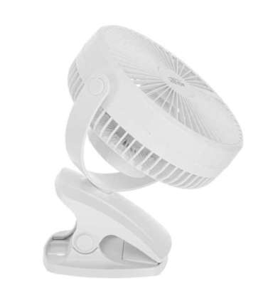 Adler Rechargeable Clip-on Desk Fan AD 7342 Table Fan White Diameter 15.5 cm Number of speeds 3 Oscillation