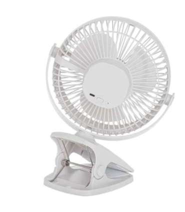 Adler Rechargeable Clip-on Desk Fan AD 7342 Table Fan White Diameter 15.5 cm Number of speeds 3 Oscillation