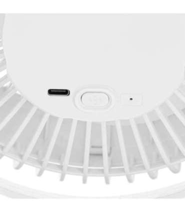 Adler Rechargeable Clip-on Desk Fan AD 7342 Table Fan White Diameter 15.5 cm Number of speeds 3 Oscillation