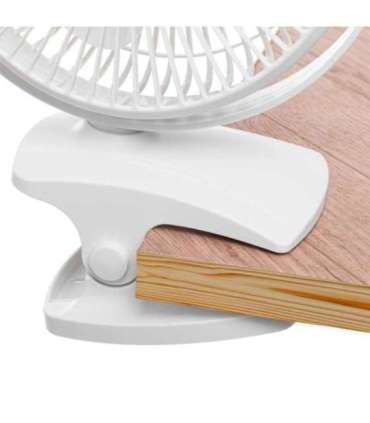 Adler Rechargeable Clip-on Desk Fan AD 7342 Table Fan White Diameter 15.5 cm Number of speeds 3 Oscillation
