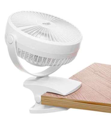Adler Rechargeable Clip-on Desk Fan AD 7342 Table Fan White Diameter 15.5 cm Number of speeds 3 Oscillation
