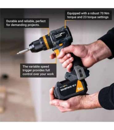 Batavia 18V brushless combi drill 70 Nm Without battery and charger
