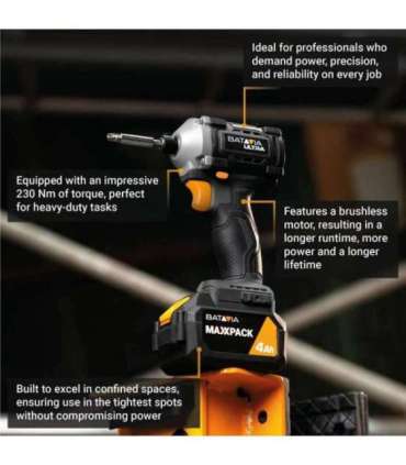 Batavia 18V brushless digital impact driver 230 Nm Without battery and charger